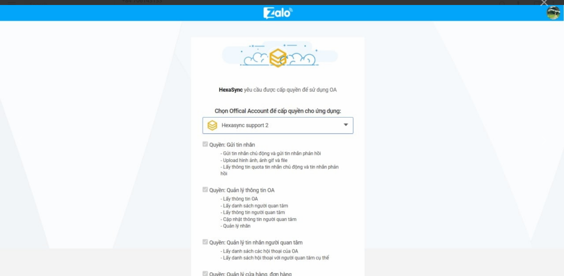 Zalo Access Token Step 2